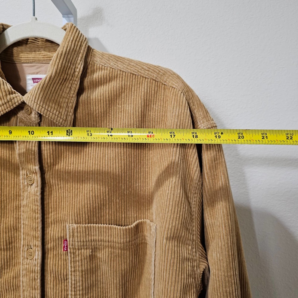 LEVI'S Remi Tan Colored Button Down Long Sleeve Corduroy Shirt sz S - Picture 9 of 11